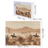 Jigsaw Puzzle 300 Pieces Personalized Photos Puzzle with Storage Bag West Desert Cactus with Cowboys Riding Horses Puzzles Challenging Picture Puzzle Men Women Home Decor Wooden Puzzles for Family view 2