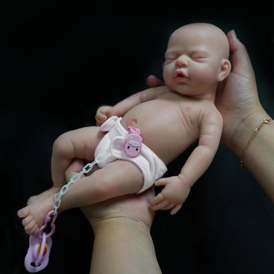 12" Reborn Baby Dolls, Full Silicone Baby Dolls, Realistic Soft Silicone Newborn Baby Doll, Real Full Body Silicone Reborn Baby Dolls with Feeding Accessories-Boy