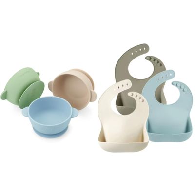 PandaEar 3 Pack Baby Bowls & Baby Bibs