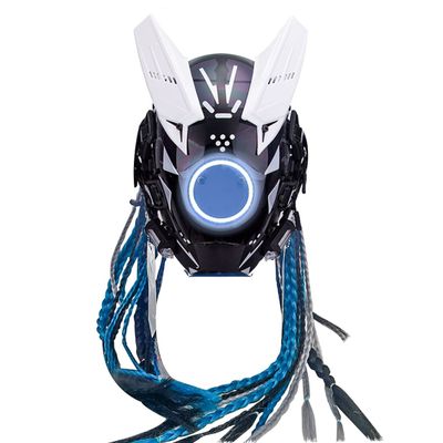 YounggDiy Future Punk Helmet Mask with LED Light Cosplay Costume Props for Men for Halloween Cosplay Party