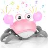 Crawling Crab Baby Toy, Tummy Time Girl Gifts for Babies 3-6 6-12 Month, Light-Up Walking Dancing Moving Crab with Music & Obstacle Avoidance, Rechargeable Musical Toys 1 Year Old Girls Gift (Pink) view 1
