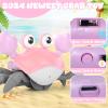 Crawling Crab Baby Toy, Tummy Time Girl Gifts for Babies 3-6 6-12 Month, Light-Up Walking Dancing Moving Crab with Music & Obstacle Avoidance, Rechargeable Musical Toys 1 Year Old Girls Gift (Pink) view 2
