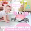 Crawling Crab Baby Toy, Tummy Time Girl Gifts for Babies 3-6 6-12 Month, Light-Up Walking Dancing Moving Crab with Music & Obstacle Avoidance, Rechargeable Musical Toys 1 Year Old Girls Gift (Pink) view 3