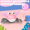 Crawling Crab Baby Toy, Tummy Time Girl Gifts for Babies 3-6 6-12 Month, Light-Up Walking Dancing Moving Crab with Music & Obstacle Avoidance, Rechargeable Musical Toys 1 Year Old Girls Gift (Pink) view 4