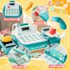 STACTCUTE 49PCS Pretend Play Cash Register Toy Set for Kids with Real Calculator,Scanner,Microphone,Conveyor Belt,Weighing Tool,Cashier Playset Realistic Gift for Toddler Kid Ages 3 4 5 6 7 8 (Green) view 4