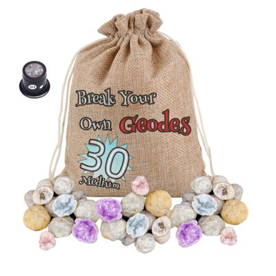 5 Pcs Break Your Own Geodes, Natural Spherical Geodes,Medium 2.0-4.0",Open Geodes to Discover Surprises, Suitable for Various, Science Education (5Pcs 2.0-4.0")