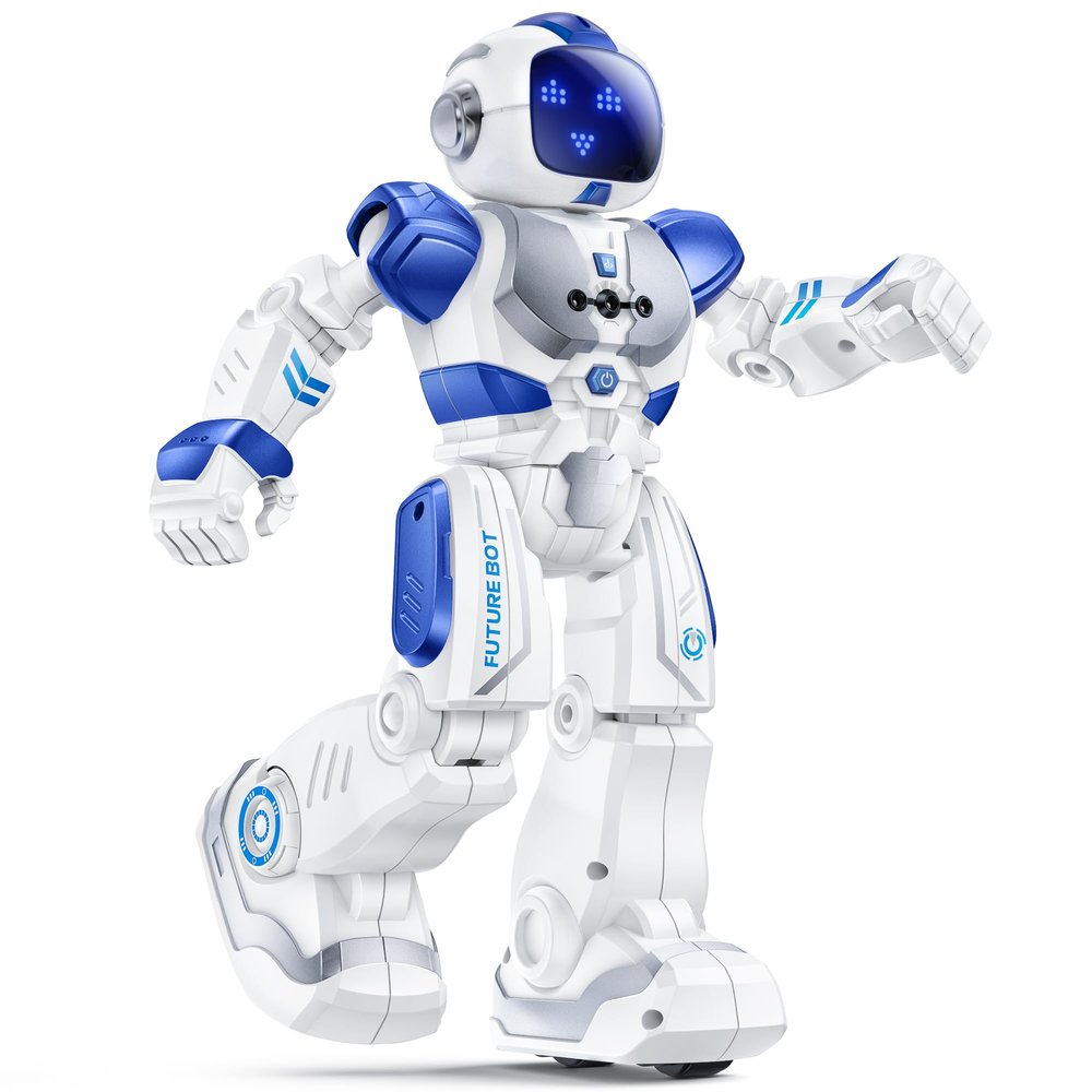 Ruko 6088 Programmable Robot with Gesture, Remote & APP Control, Rechargeable Robots Toys for Boys and Girls, Interactive LED Faces, Q&A Games, Gift for Kids 36, Blue
