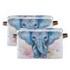 xigua Cute Indian Elephant Baby Large Storage Basket 2PCS,Collapsible Toy Storage Bin Laundry Basket with Handle,Used for Home Closets, Offices, Bedrooms654 view 1