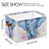xigua Cute Indian Elephant Baby Large Storage Basket 2PCS,Collapsible Toy Storage Bin Laundry Basket with Handle,Used for Home Closets, Offices, Bedrooms654 view 3