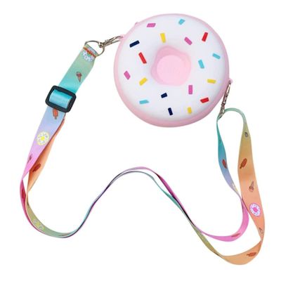 Girls Crossbody Purse Cartoon Silicone Donut Handbag Cute Kids Shoulder Bag for Gift rosy, Fidget Purse