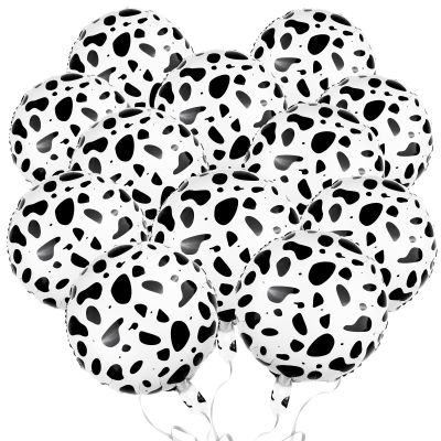 12 Pcs 18 inch Cow Print Aluminum Foil Balloons - Jungle Animal Patterns Round Aluminium Foil Balloon Wildlife Print Balloons for Zoo Themed Jungle Safari Themed Birthday Decorations