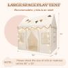 BOLERLE Kids Play Tent, Toddlers Large Playhouse with Star String, Flag, Machine Washable, Indoor and Outdoor Play Tent for Kids, Girls & Boy Aged 3+, 50" x 34" x 51", Cream view 4
