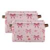xigua Cute Bow Large Storage Basket 2PCS,Collapsible Toy Storage Bin Laundry Basket with Handle,Used for Home Closets, Offices, Bedrooms513 view 1