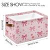 xigua Cute Bow Large Storage Basket 2PCS,Collapsible Toy Storage Bin Laundry Basket with Handle,Used for Home Closets, Offices, Bedrooms513 view 3