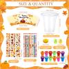 Chivertion 210 Pcs Thanksgiving Party Favors Fall Pumpkin Stationery Set Happy Thanksgiving Day Stamps Pencils Sharpener Erasers Stickers Cups for Autumn Harvest Exchange Gift Prizes Fillers Supplies view 2