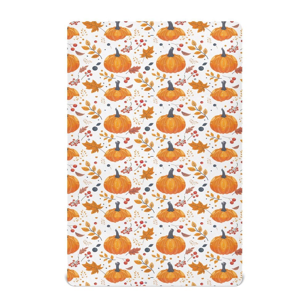 Qilmy Thanksgiving Pumpkin and Leaves Crib Sheets Girl & Boy,Toddler Bed Sheets Set,Airplane Pattern Fitted Crib Sheet for Standard Crib & Toddler Mattress533