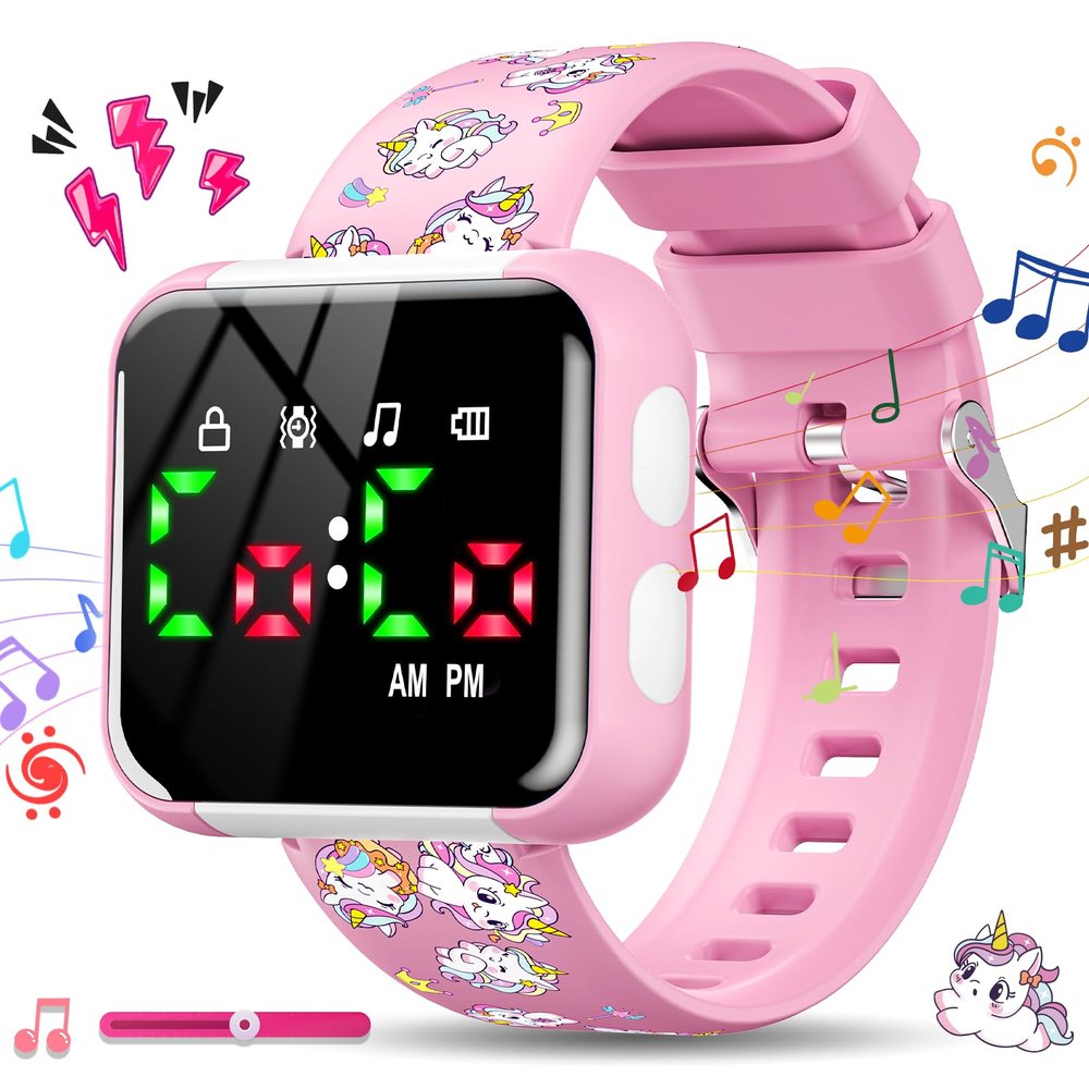 BudJivez Potty Training Watch for Toddler Girls: Water Resistant Potty Reminder Watches for Kids Adjustable Volume Potty Trainer for Toddlers 1-3 for 2 3 4 Year Old Girl (Unicorn)
