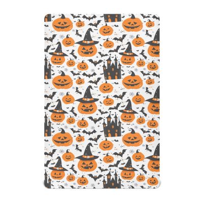 Qilmy Pumpkin and Witch Hat Crib Sheets Girl & Boy,Toddler Bed Sheets Set,Airplane Pattern Fitted Crib Sheet for Standard Crib & Toddler Mattress749
