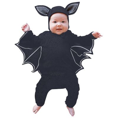 18 Months Romper My 1st Halloween Outfit Newborn Baby Boy Girl Costume Black Bat Long Sleeve (A-Dark Gray, 12-18 Months)