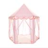 BOLERLE Princess Play Tent, Large Playhouse Castle Play Tent with Mat, Star String Toy, Indoor and Outdoor Games, for Children, Kids, Girls, Pink Plaid, 53" x 53" x 51", Pink view 1