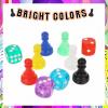 28pcs Multicolor Board Game Pieces, Game Pawns Include 24 Chess Pieces and 4 Dices Game Pieces for Board Games Plastic Chess Checkers Game Components Table Marking view 2
