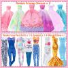 127pcs Doll Clothes Accessories and Closet for 11.5 inch Girl Doll,Dollhouse Wardrobe Storage Fashion Dress Gowns Outfits Swimsuits Tops Bottoms Shoe Rack High Heels Hangers Necklaces for 1/6 Dolls view 4