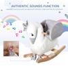 Qaba Rocking Horse, Kids Ride on Horse Swan Rocker with Sound, Plush Seat, Wooden Base, Safety Belt for Toddlers 18-36 Months, White view 3