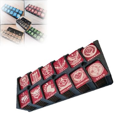 Tabletop Card Game Ability Tracking Counters,74 Pcs Token Dispenser,Pocket Life Counters for Trading Card Games,Turn Tracker,Point Tracker,for Magic The Gathering, MTG (Red)