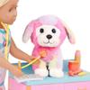 Glitter Girls 14-Inch Doll Accessories Kids Toy Vet Set Plush Dog & Medical Toys Doll Furniture Posable Pet with Pink Fur 3+ Years Sniffles & Vet Table Playset view 3