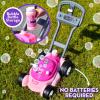 Barbie Bubble Lawn Mower for Toddlers, Bubble Blowing Machines, Indoor and Outdoor Gardening Toy, Birthday, Party Favor for Preschool Girls, No Batteries Required, Includes Bubble Solution, 2+ view 2