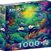 1000 Pieces Jigsaw Puzzle for Adults  Matte Finish, Soft Touch, Easy to Assemble, Tight Fit, Vivid Colors, Missing Pieces Service  Panda Bear Family in Wild Forest Retreat  by ENJOY Puzzle view 1