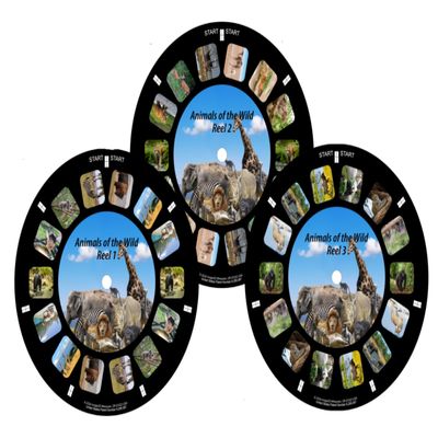 Animals of The Wild, Viewfinder reels with 3D Images (Set of 3 Reels) 21-3D Images Compatible with Classic Viewmaster and Image3D Viewers