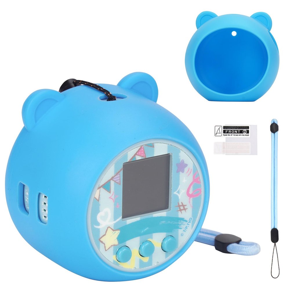 MGZNMTY Silicone Case Compatible with Punirunes Virtual Pet, Protective Skin Cover for Punirunes Interactive Digital Toy (Blue)