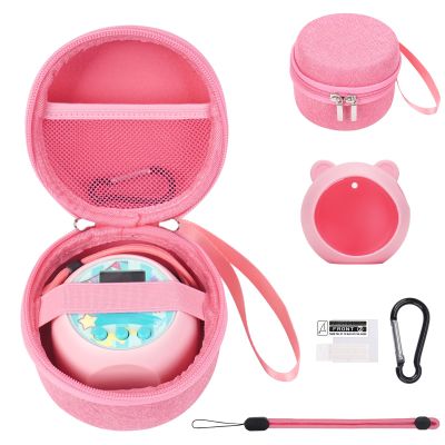MGZNMTY Carrying Case and Silicone Cover Compatible with Punirunes Virtual Pet Interactive Digital Toy, with Hard Screen Protector (Pink)