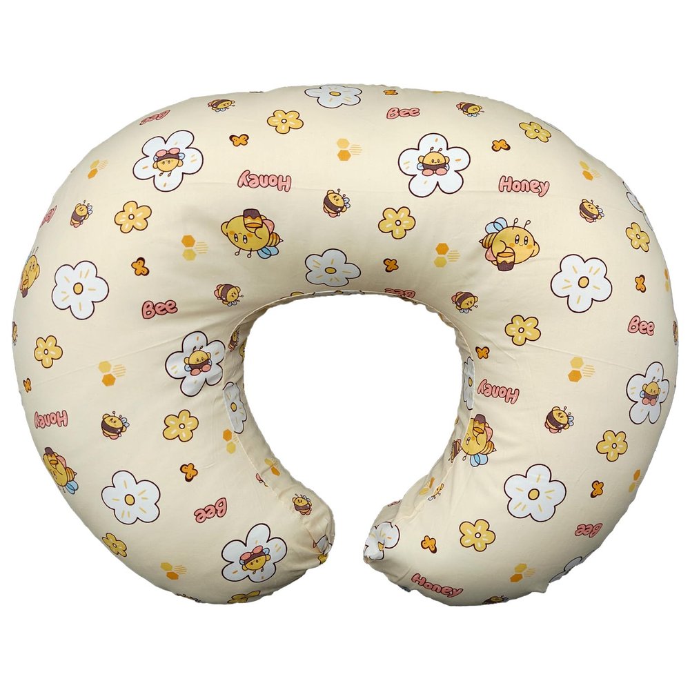 x-vesolje Nursing Pillow, Breastfeeding Pillow with Removable Cover, Ergonomic Breast Feeding Pillow, Baby Feeding Pillow for Mom Easier Breastfeeding- Original Size/Honey Bee