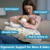 x-vesolje Nursing Pillow, Breastfeeding Pillow with Removable Cover, Ergonomic Breast Feeding Pillow, Baby Feeding Pillow for Mom Easier Breastfeeding- Original Size/Honey Bee view 3