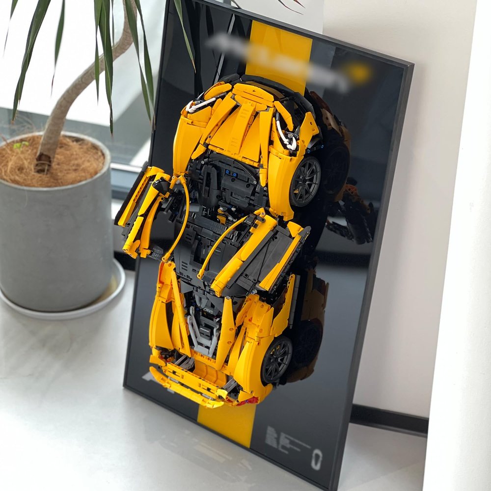 iLuane Display Wallboard for Model Car Racing Hypercar Model Kit 42172, Adult Collectibles Wall Mount, Home or Office Dcor, Coarse Striated (No Car Included)