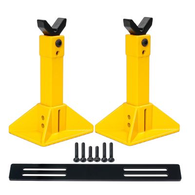 1 Pair Metal RC Car Jack Stand for Traxxas TRX4 Axial SCX10 RC4WD Tamiya CC01 D90 HPI HSP 1/10 1/8 Scale RC Climbing Crawler Car (Yellow)