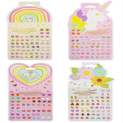 30 Pairs Sticker Earrings for Girls Stick on Earrings for Little Girls 4-6