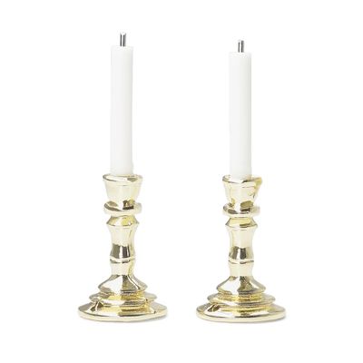 Odoria Dollhouse Candlestick Holder Miniature: 1/12 Scale Candles for Victorian Living Room Bedroom - Mini Vintage Antique Decorations 2Pcs Golden