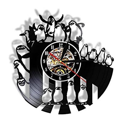CHTEMKSJ The Cartoon Penguines of Madagascar Vinyl Record Silent nt Nursery Baby Bedroom Watch