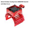 Aluminum Alloy 30mm RC Motor Cooling Fans 28000RPM Heatsink with Metal Cover for RC Car 1/8 1/10 380 540 550 3650 3660 3674 Motor (Red) view 2