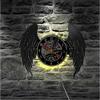 CHTEMKSJ Led Night Light Elegant Angel Wings Home Art Decor Angels Vinyl Record Guardian Angel Baby Room Nursery Silent Wall Watch view 1