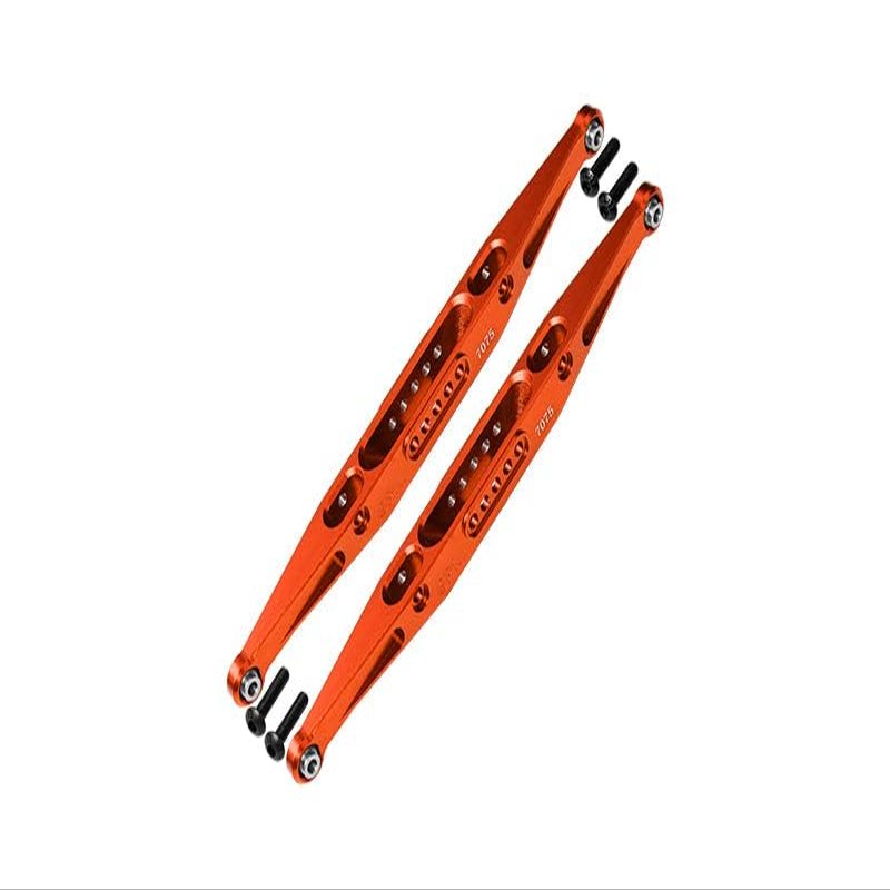 Aluminum 7075 Alloy Rear Lower Trailing Arms for LOSI 1:10 Baja Rey/Rock Rey/Hammer Rey U4 / Baja Rey 2.0 4x4 Upgrades - Orange