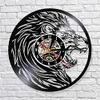 CHTEMKSJ Led Night Light African Lion Portrait Wildlife Animals Vinyl Record Wild Animals Handmade Safari Nursery Wall Art Decorative Clock view 2