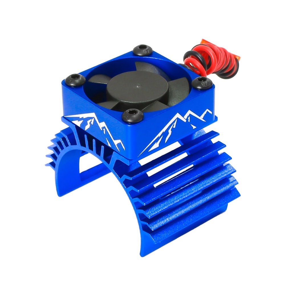 Aluminum Alloy 30mm RC Motor Cooling Fans 28000RPM Heatsink with Metal Cover for RC Car 1/8 1/10 380 540 550 3650 3660 3674 Motor (Blue)