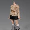 1/6 Scale Female Clothes,Female Ripped Hoodie T-Shirt Tops Bottoming Shirt Clothing for 12inch PH TBL JO Action Figure (Sand Shirt Tops-Long Ver 1pc) view 1