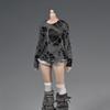 1/6 Scale Female Clothes,Female Ripped Hoodie T-Shirt Tops Bottoming Shirt Clothing for 12inch PH TBL JO Action Figure (Gray&Black Shirt Tops-Long Ver 1pc) view 1