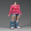1/6 Scale Female Clothes,Female Ripped Hoodie T-Shirt Tops Bottoming Shirt Clothing for 12inch PH TBL JO Action Figure (Pink Shirt Tops-Long Ver 1pc) view 2