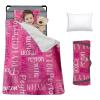 Custom Toddler Nap Mat for Preschool, Personalized Monogram Name Slumber Bags for Kids Daycare, Roll Up Sleeping Mats with Flannel Blanket & Removable Pillow for 2-15 Years Boys Girls Color01 view 1